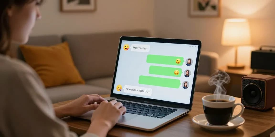 Immersive NSFW AI chat experience at home with warm cozy ambiance.