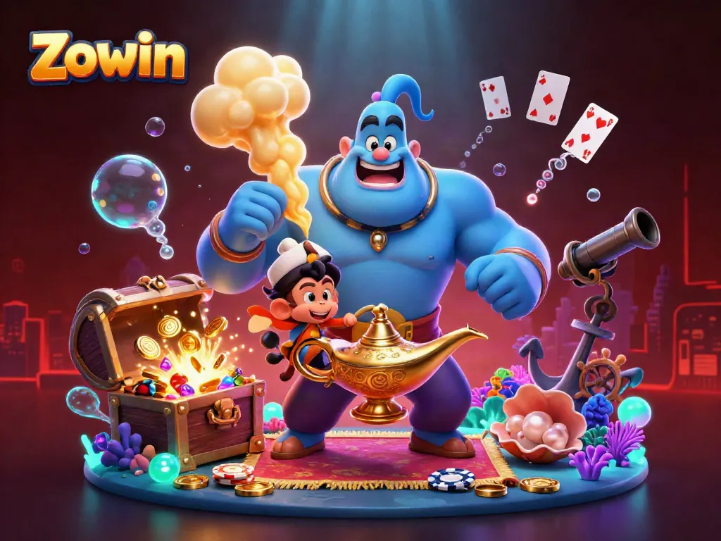 Engage with Zowin's thrilling casino experience, featuring dynamic gaming scenes and rich graphics.