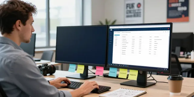 Searching to buy .uk domain in a modern office workspace, showcasing live registration tools.