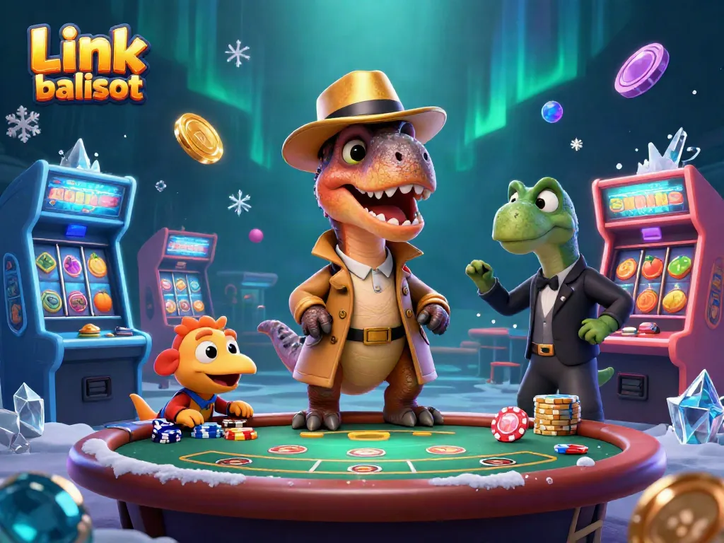 Engage with thrilling action at Link balislot's vibrant blackjack table featuring playful dinosaur characters.