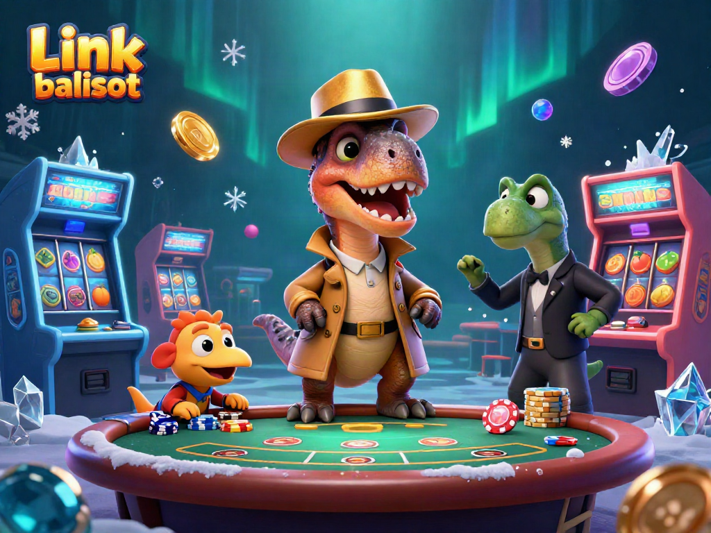 Engage with thrilling action at Link balislot's vibrant blackjack table featuring playful dinosaur characters.