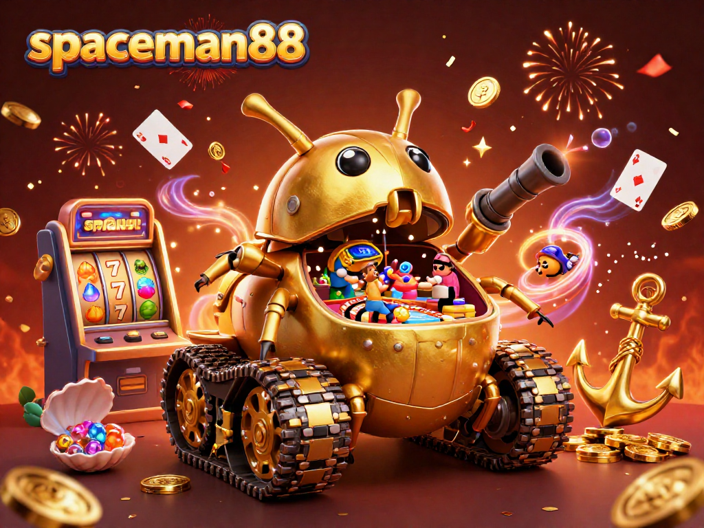 Win big with spaceman88 in a vibrant 3D casino explosion of colorful gems and dynamic slots!
